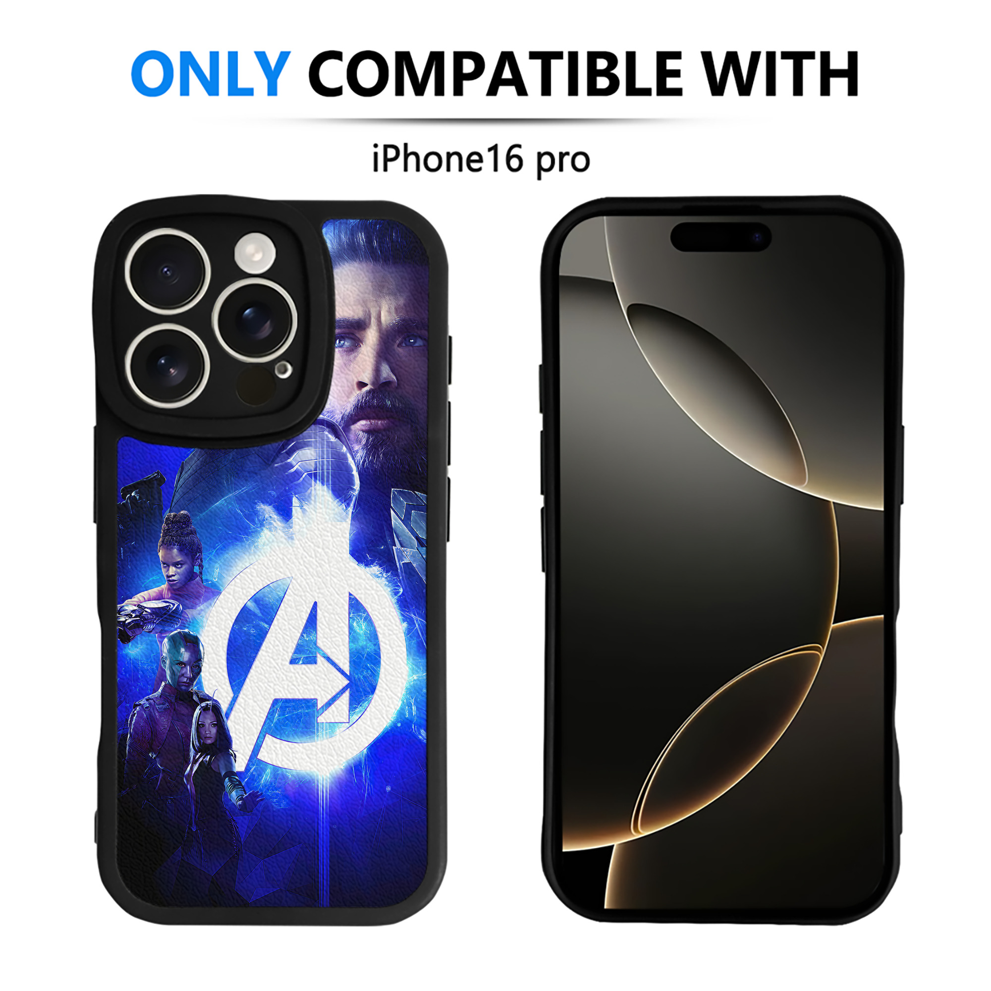 （画像用） アベンジャーズ The Avengers 【iPhone 16シリーズ対応】シリコンスマホケース（レザー調） 材質：シリコン